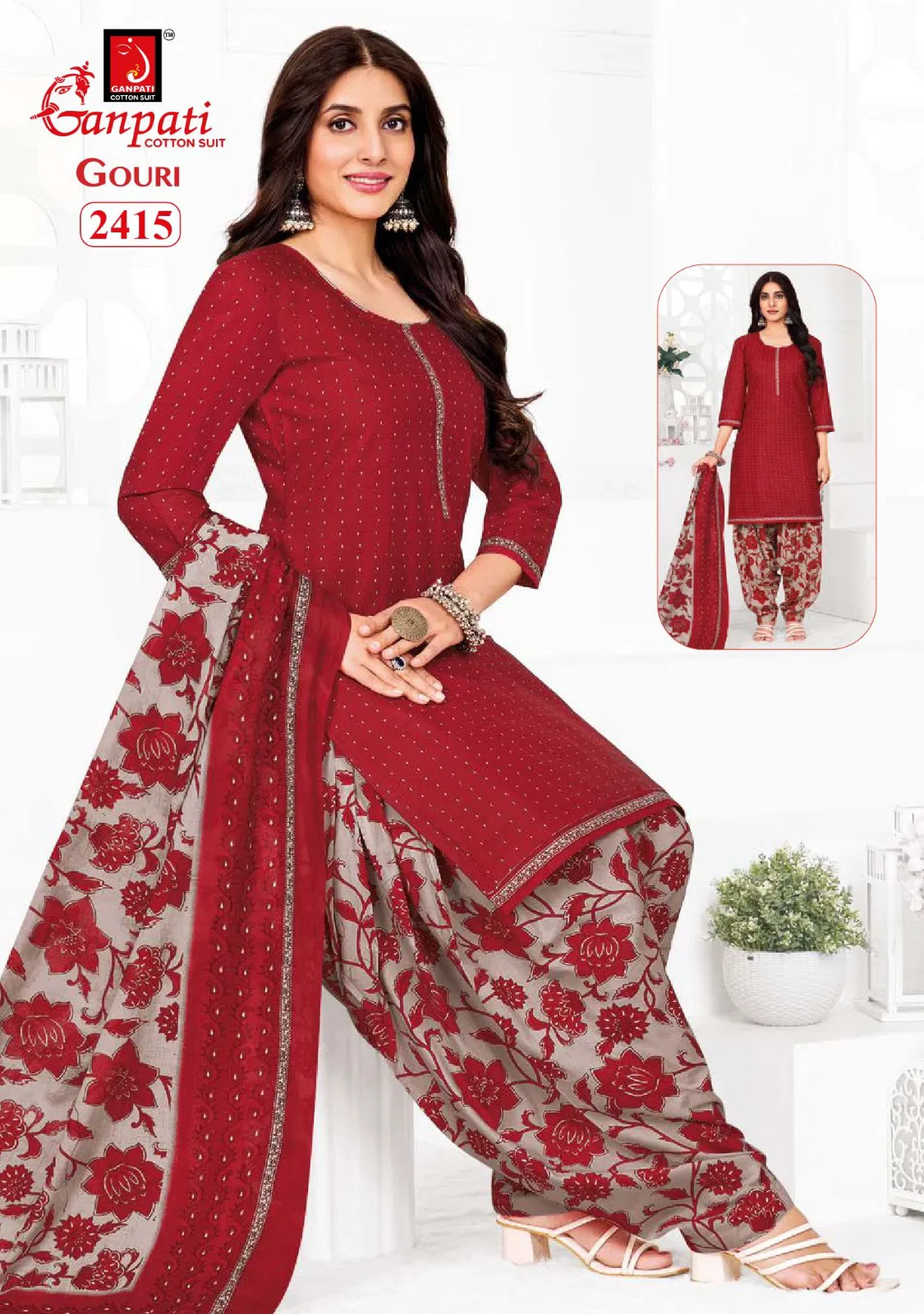 Gouri Vol 10 By Ganpati Heavy Cotton Printed Dress Material Wholesale Online